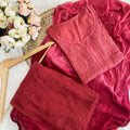 Maroon Handcrafted Soft Rayon 3-Piece Dyed Ombre Set