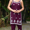 Maroon LuxeVerve Modal Sleeveless Set