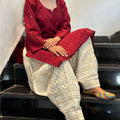 Maroon Sequence Chikan Patiala Ensemble