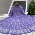 Mauve 56" Kali Chikankari Anarkali with Inner