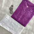 Mauve Celestial Cotton Charm Chikankari Set