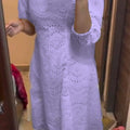 Mauve Chikankari Pakistani Royal Hakuba Designer Ready to Wear One Piece Tunic Dress