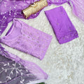 Mauve Elegance in Chikankari Cotton Ensemble