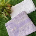 Mauve Exclusive Cotton Voile Chikankari Handwork Kurti with Pants