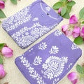 Mauve Premium Heavy Work Lucknow Chikankari Modal Kurti Palazzo Set for Summer