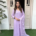 Mauve Royal Chikankari Elegance Ensemble Upto 5XL Plus sizes
