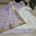 Mauve Sparkling Sequins Bandhani dupatta Gotta patti Sharara Sequins Kurti emsemble