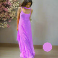 Mauve Viscose Strappy Chikankari Handwork Kurti , Viscose Sharara, Chiffon Dupatta