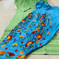 Mint Green and Blue Sequined Splendor Chikankari Kurti and Patiala Salwar Set