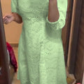 Mint Green Chikankari Pakistani Royal Hakuba Designer Ready to Wear One Piece Tunic Dress