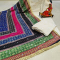 Multi Color Rectangle Chikankari Elegance - Pakistani Dupatta & Kurti Palazzo Set