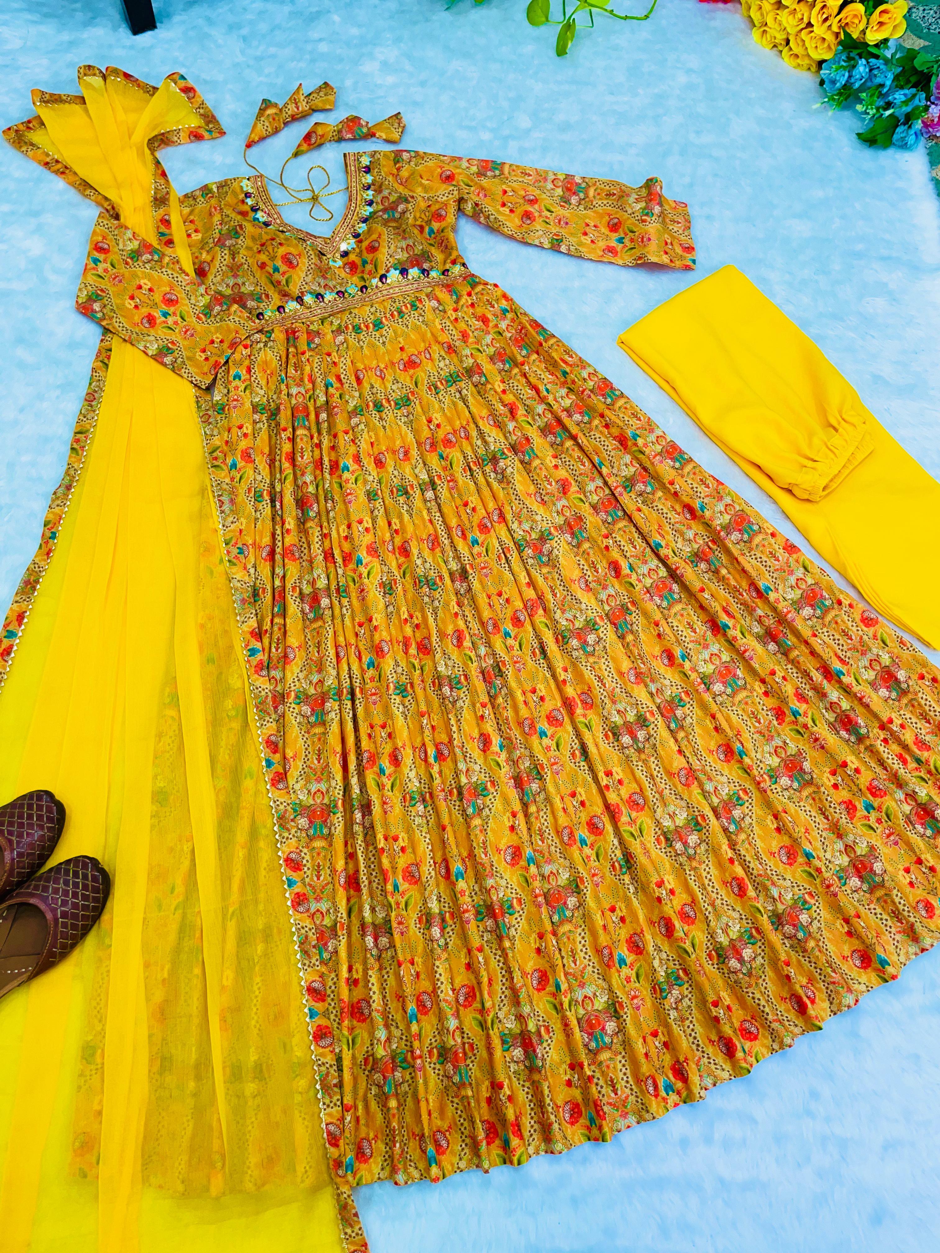 Yellow colour party wear dresses new arrivals