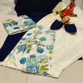 Navy Blue Chikankari Ensemble 4 Pc Set with Jutti