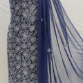 Navy Blue Classic Enchanting Chikankari Symphony Suits
