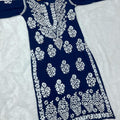 Navy Blue Heavy Chikankari Handwork Modal Kurti , Pair it With Jeans