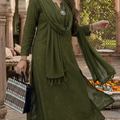 Earthy Olive Green Ethereal Dyeable Modal Chikankari Kurta Set (New)