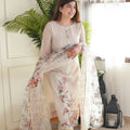 Off-White Printed Lilan Cotton 3-Piece Suit Set – Elegant Everyday Ethnic Wear
