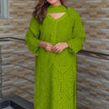 Green Chikan Hakoba Designer Ready-to-Wear Suits Plus Sizes available