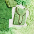 Ombre Green Georgette Chikankari Suit with Beautiful Handwork Embroidery Latest Online