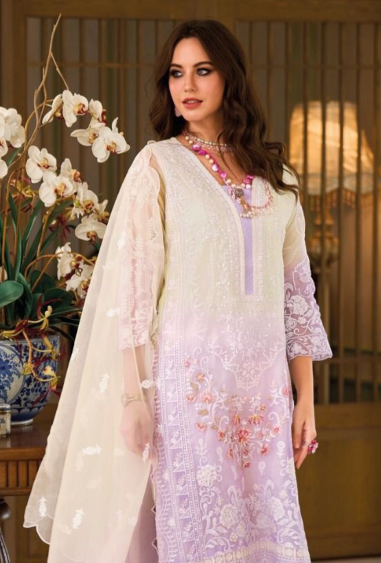 Lavendar Ombre Premium Pakistani Suits with Dupatta