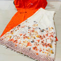 Orange Chikan Embroidered Ready-to-Wear Kurti and Mastani Sharara Set