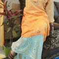 Orange 💫 Mirror Magic Georgette Kurti with Sharara Set 💫 2 Pc set
