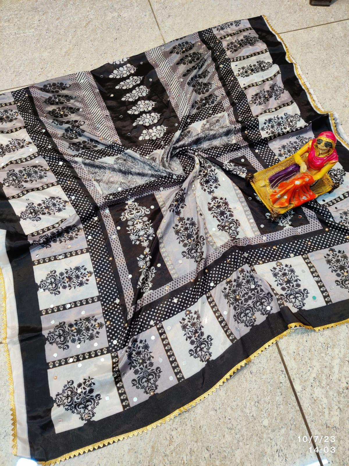 Pakistani Mirror Work Digital Print Dupatta - Inayakhan Shop 