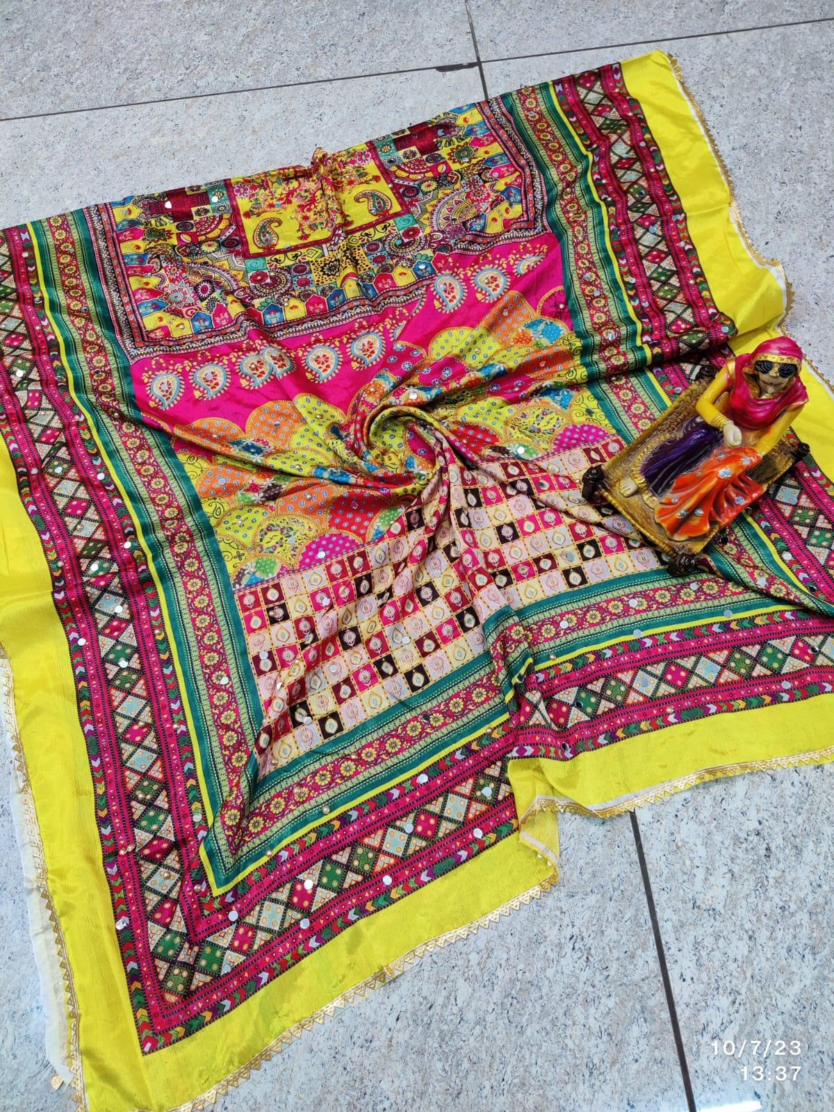 Pakistani Mirror Work Digital Print Dupatta - Inayakhan Shop 