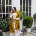 Mustard Yellow Regal Sequin Embroidered Chinon Silk Shalwar Suit Set
