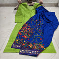 Parror Green Beautiful Embroidered Phulkari Kantha Salwar & Chikankari Kurti Set