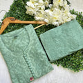 Pastel Green Radiant Brasso Elegance: Handwork Dyed Co-ord Set