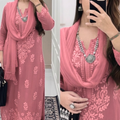 Pastel Red Ethereal Dyeable Modal Chikankari Kurta Set (Latest)