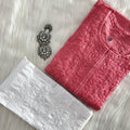 Peach Celestial Charm Chikankari Set