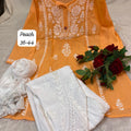 Peach Chic Chikankari Tulip Trio Combo