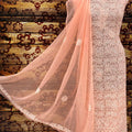 Peach Chiffon Georgette 3-Pc Suit with Intricate Handwork Embroidery All Over Kurta Latest Online