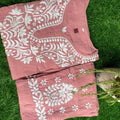 Peach Color Summer New Arrival Designer Chikankari Kurti Pant Set