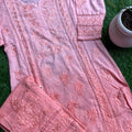 Peach Pink Chikankari Designer Pant Set in Modal Fabric