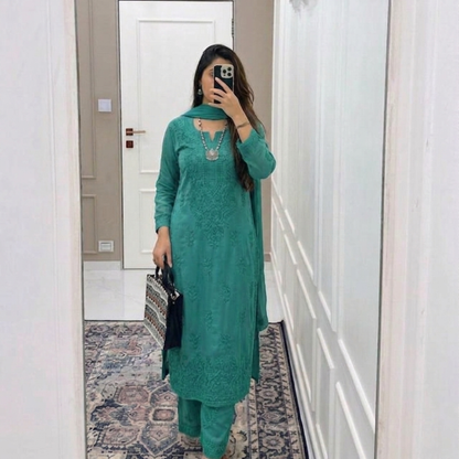 Sea Green Ethereal  Chikankari Kurta Set (New)