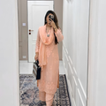 Powdered Peach Ethereal Dyeable Modal Chikankari Kurta Set (New)
