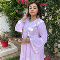 Pink 2-Step Chikankari Gown and Pant Set