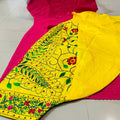 Pink and Yellow Sequined Splendor Chikankari Kurti and Patiala Salwar Set