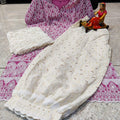Pink Chikankari Ensemble: Chikan Kurti, Lucknawi Afghani Salwar, and Sequined Duppata Set