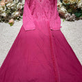 Pink Cotton Angrakha Style Kurti with Lucknow Chikankari