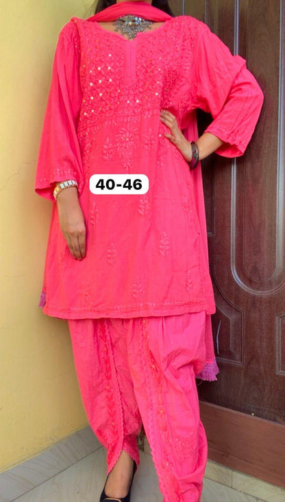 Pink Dhoti Coord Combo 3 Pc Set - Inayakhan Shop 