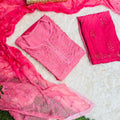 Pink Elegance in Rayon Chikankari Ensemble