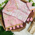 Pink Inayakhan Sufi Designer Kurta with Quraishiya Button and Matching Earrings