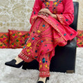 Pink Indo-Western Kantha Co-ord Set