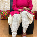 Pink Kurti Chikankari Sequins Patiala Salwar Set