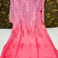 Pink Lucknowi Chikankari Beautiful Premium Chanderi Resham Work Kurti