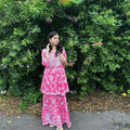 Pink Mul Cotton Garara Set 2-Piece Set